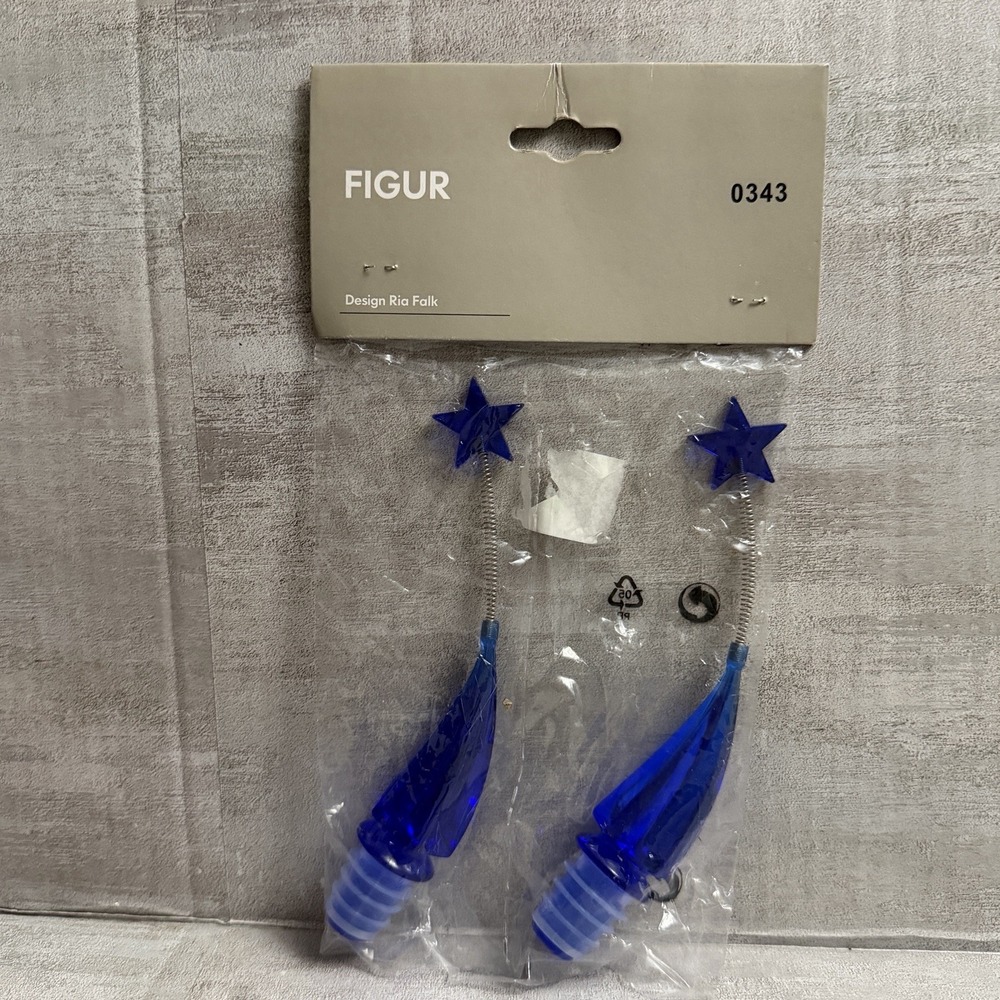 Ikea Vintage Bottle Stopper Blue Star Christmas "Figur" 600.629.62 Rita Falk - Picture 1 of 6